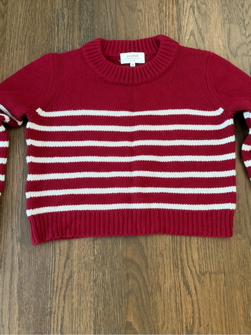 Mini Marin La Ligne Red and White Striped Crewneck Sweater